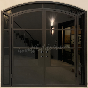 Aurora Steel French Interior Door w/ Black Glasses