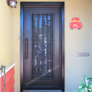 Bamboo Design Single Iron Door