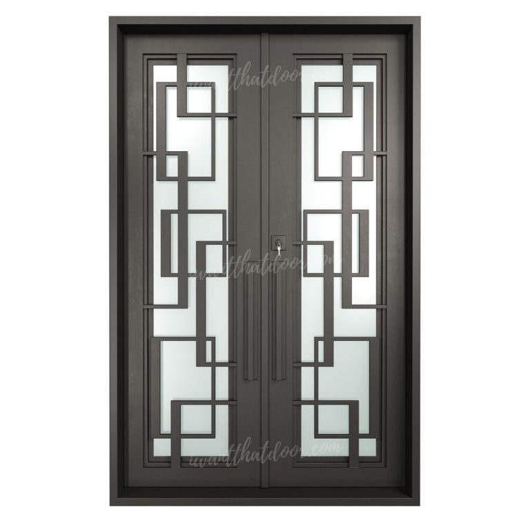 Giza Geometric Double Entry Iron Doors | Universal Iron Doors