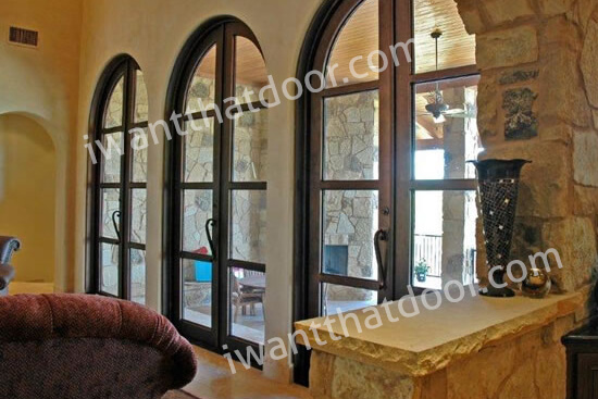 Luxury Round Top Iron French Doors, Rounded French Doors