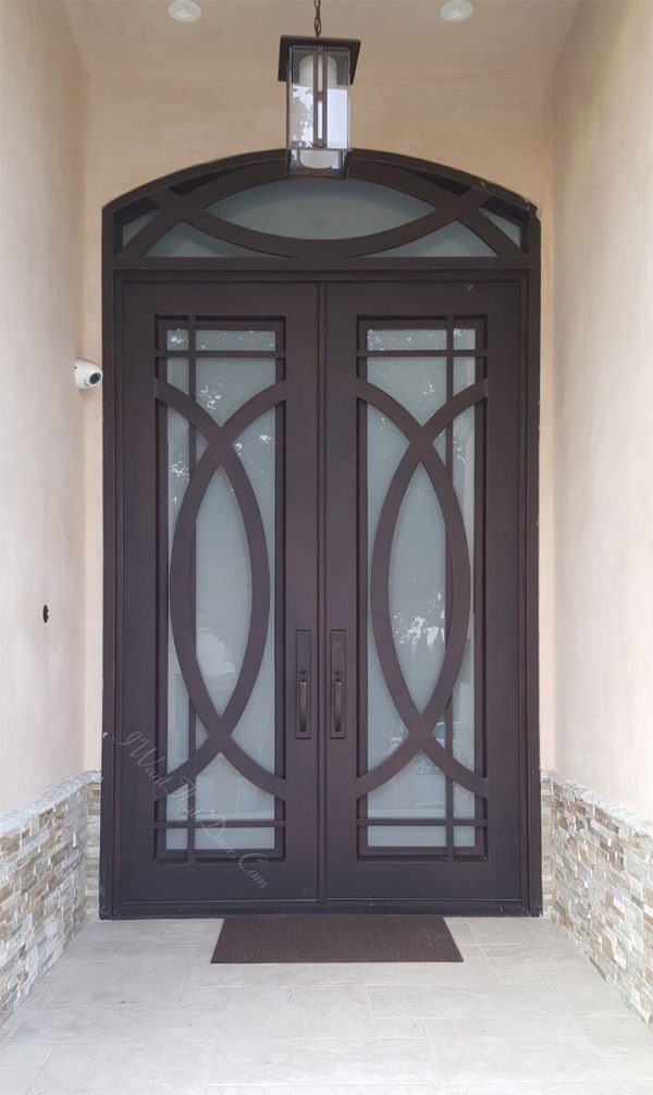 Saronna Transom Double Entry Iron Doors