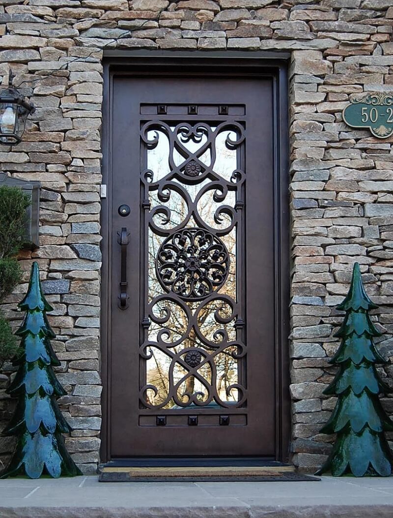 Square Top Single Entry Iron Doors