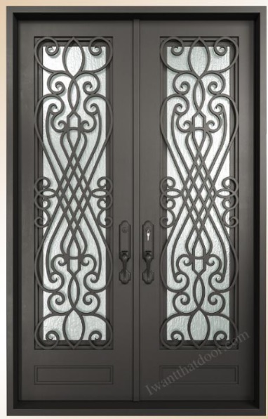 dark copper double entry iron doors