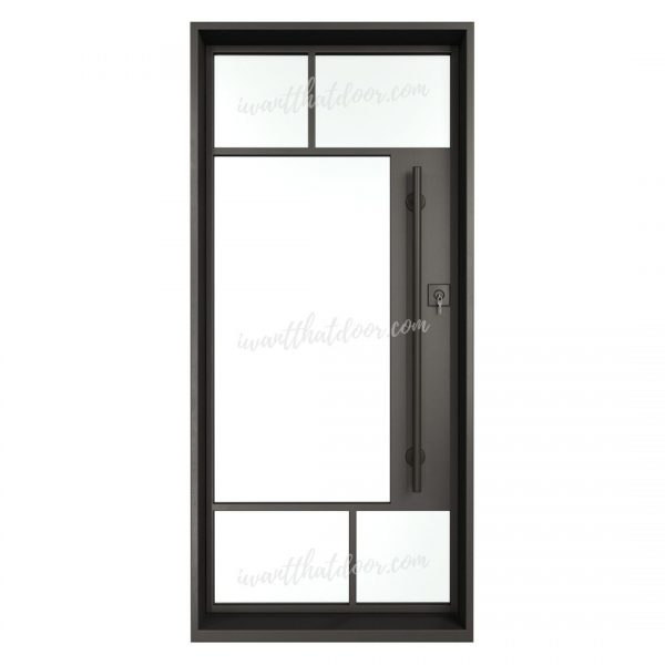 Akron Single Entry Iron / Steel French Door (Front View)