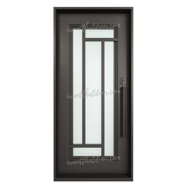 Puzzle Single Entry Iron Door (Front View)