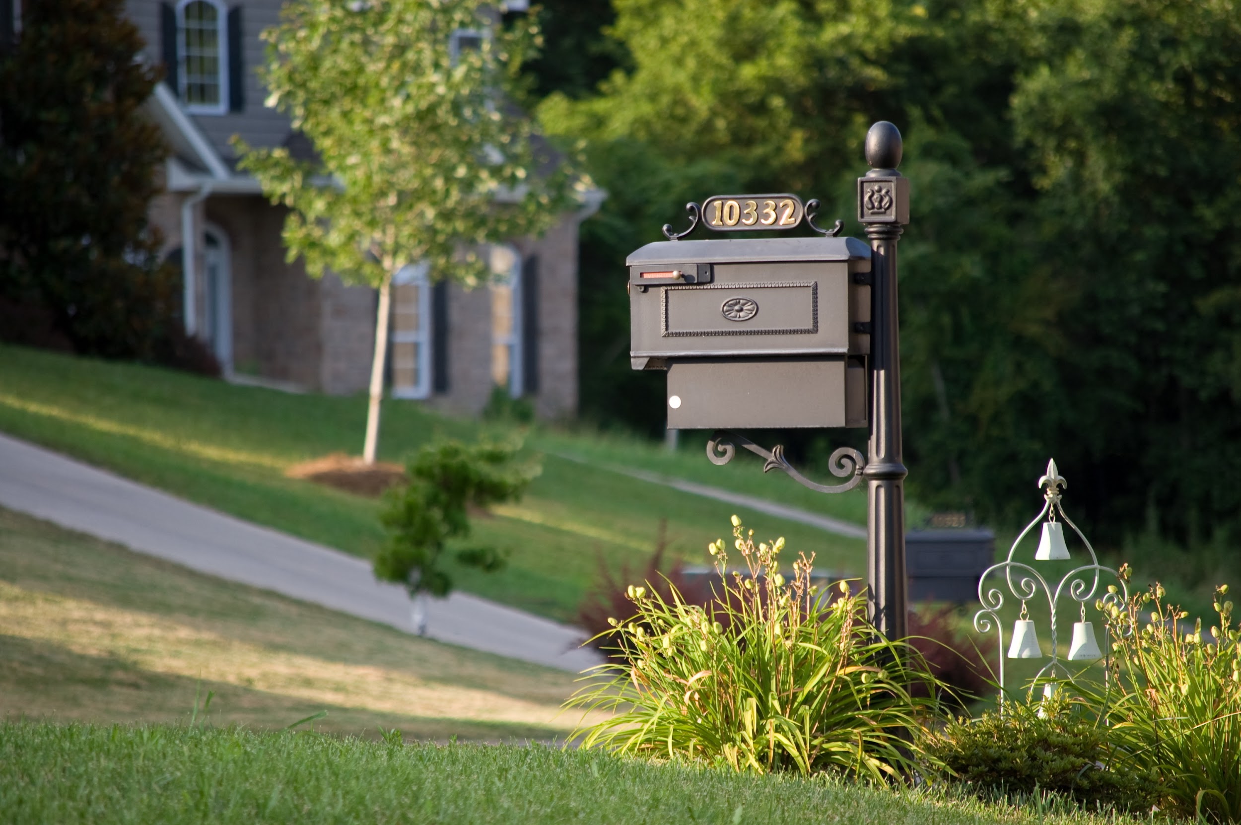 Old-styled mailbox with ornament