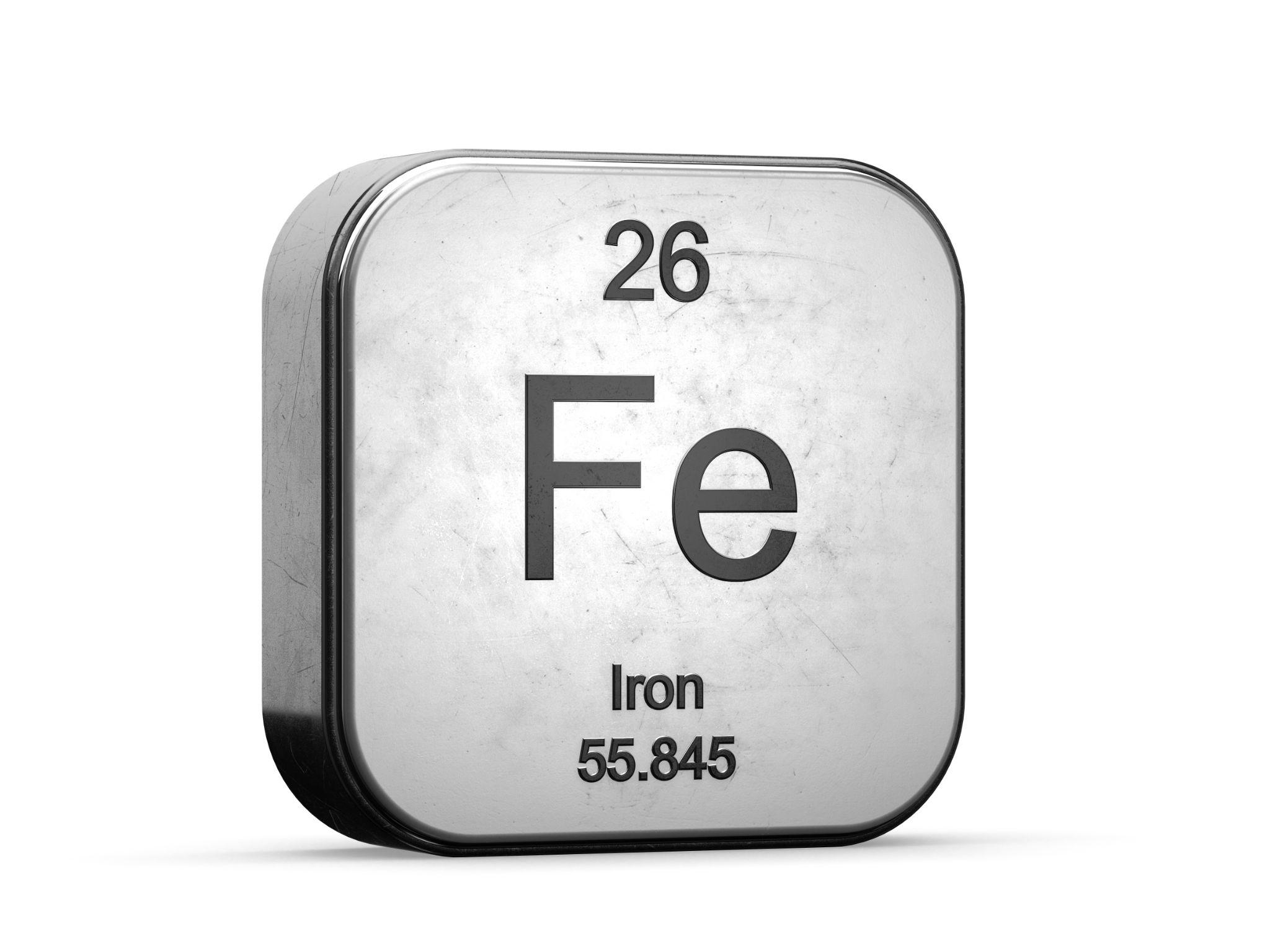 Iron element from the periodic table series icons