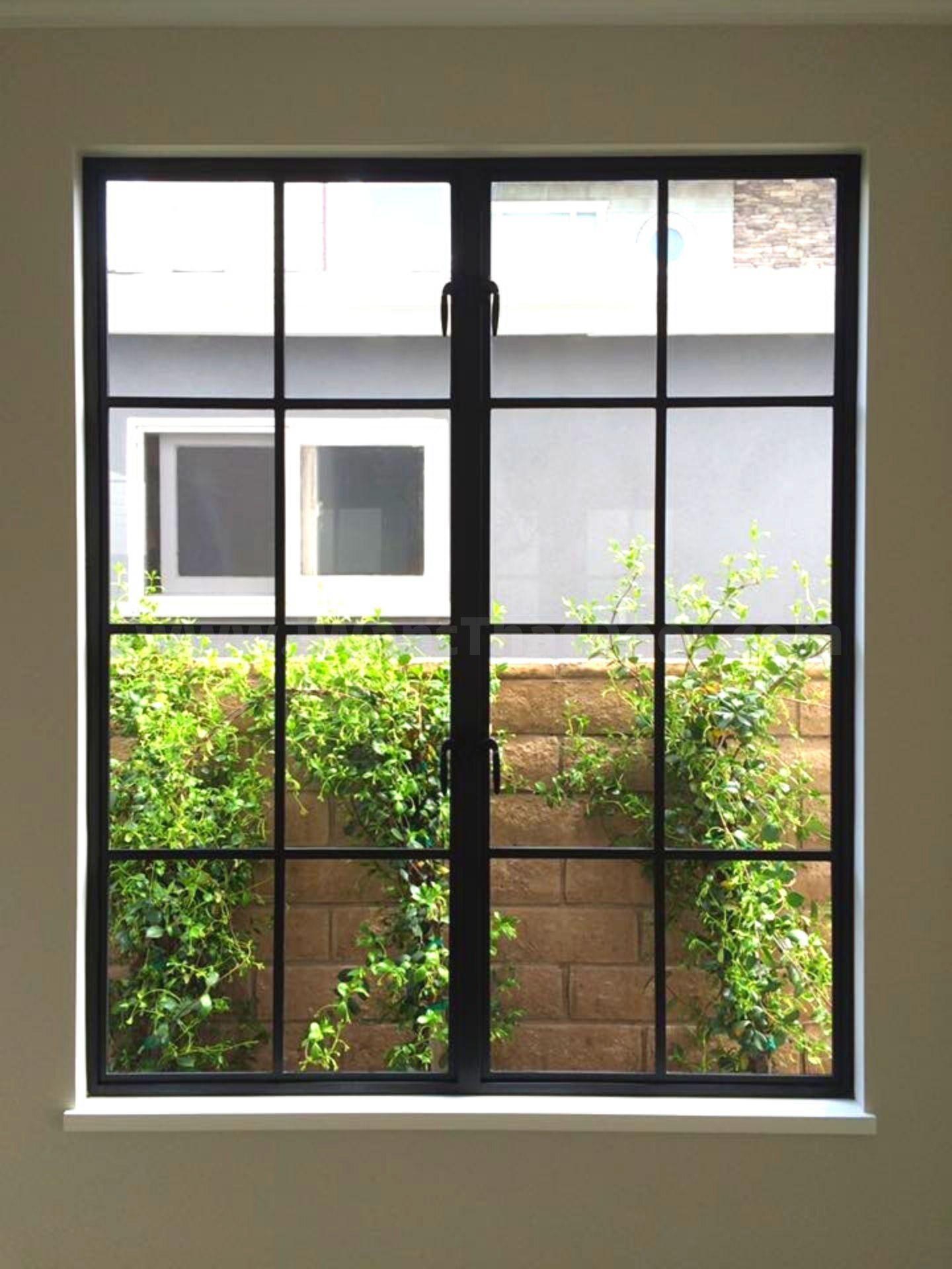 black frame iron window