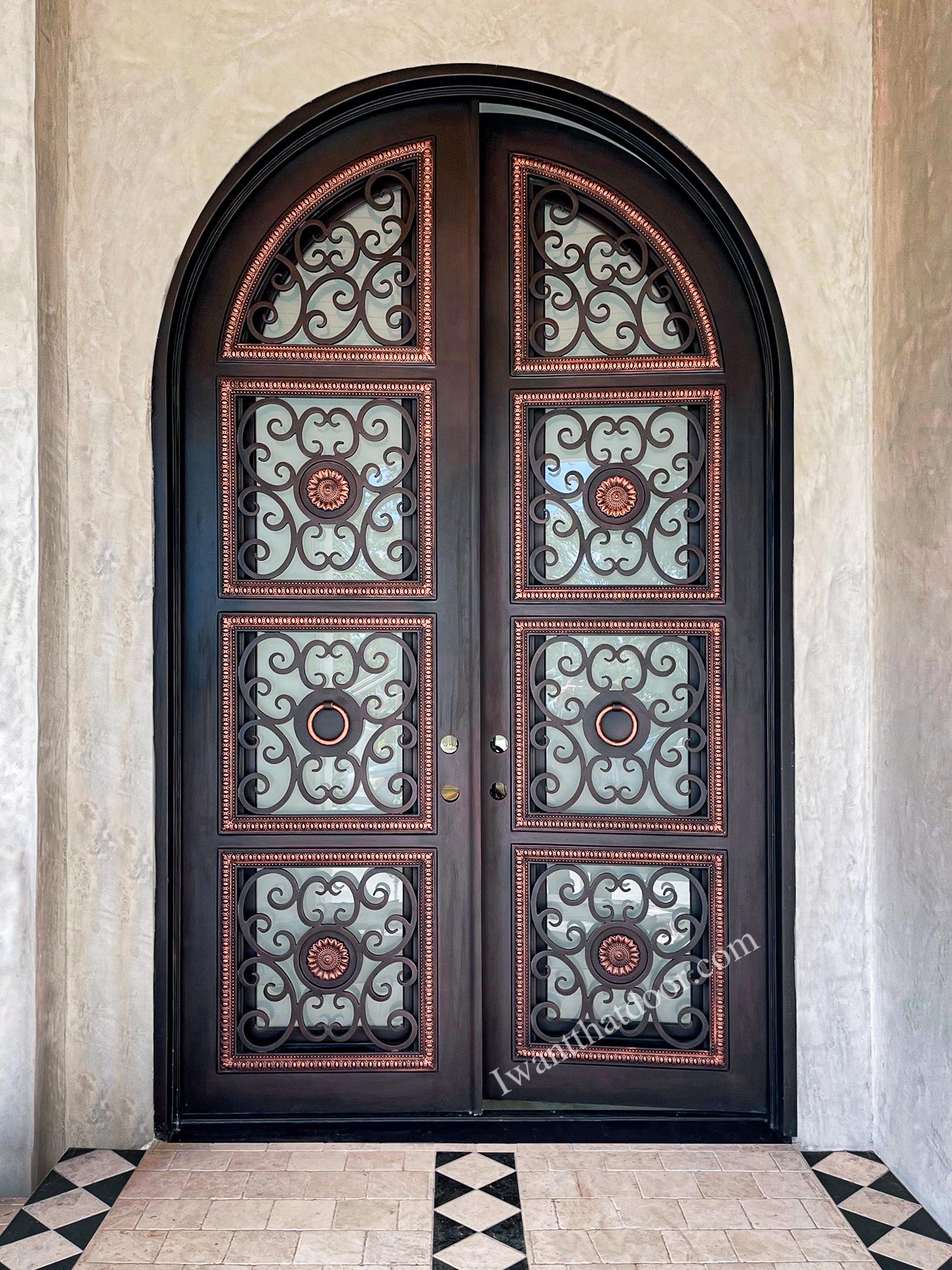 Iron front entry door