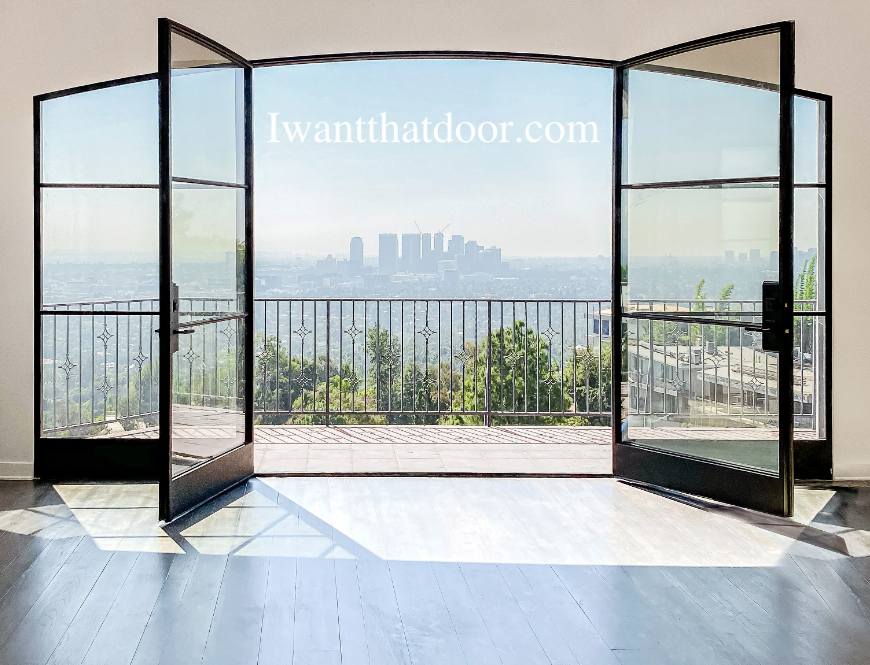 Industrial style French doors from Universal Iron Doors