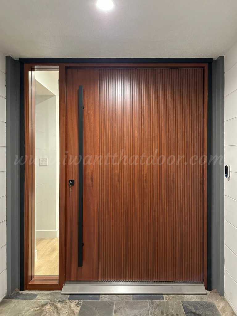 Wood inspired iron door from Universal Iron Doors